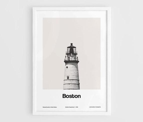 Boston Light, Little Brewster Island Custom Print