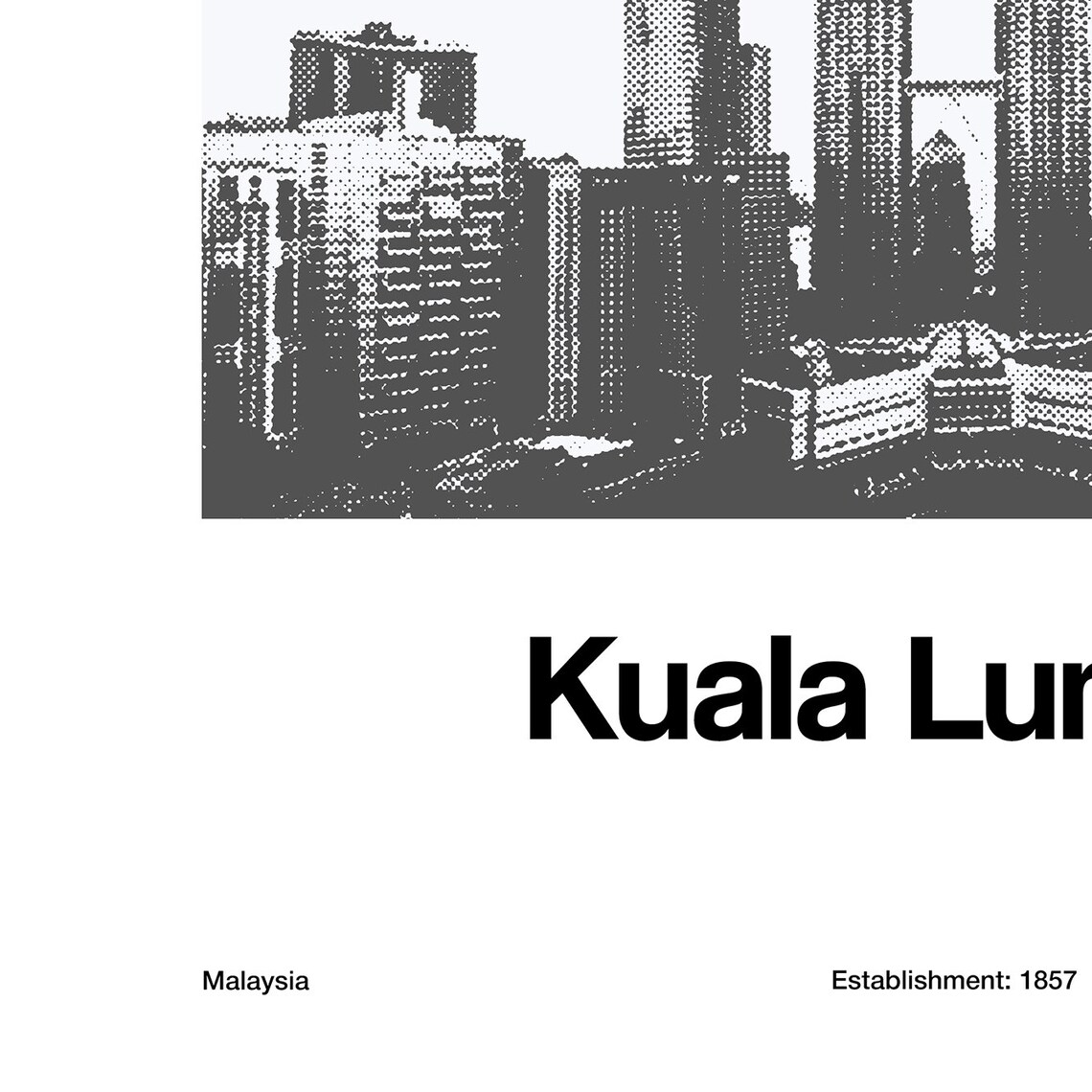 Kuala Lumpur Skyline, Malaysia Cityscape Poster - Image 2