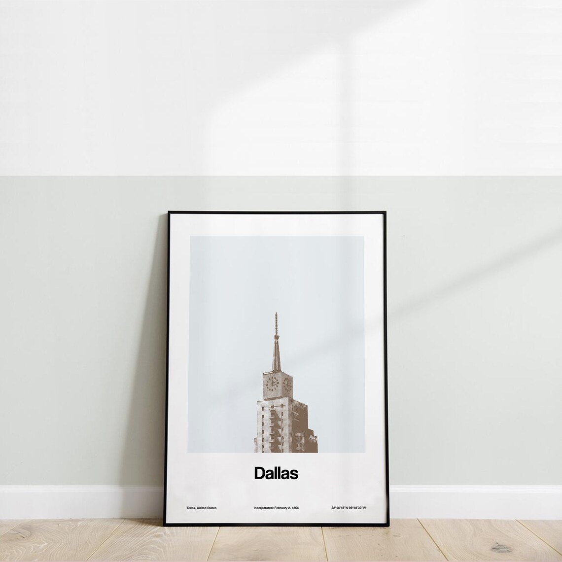 Dallas Texas Minimalist City Skyline Art Print - Image 4