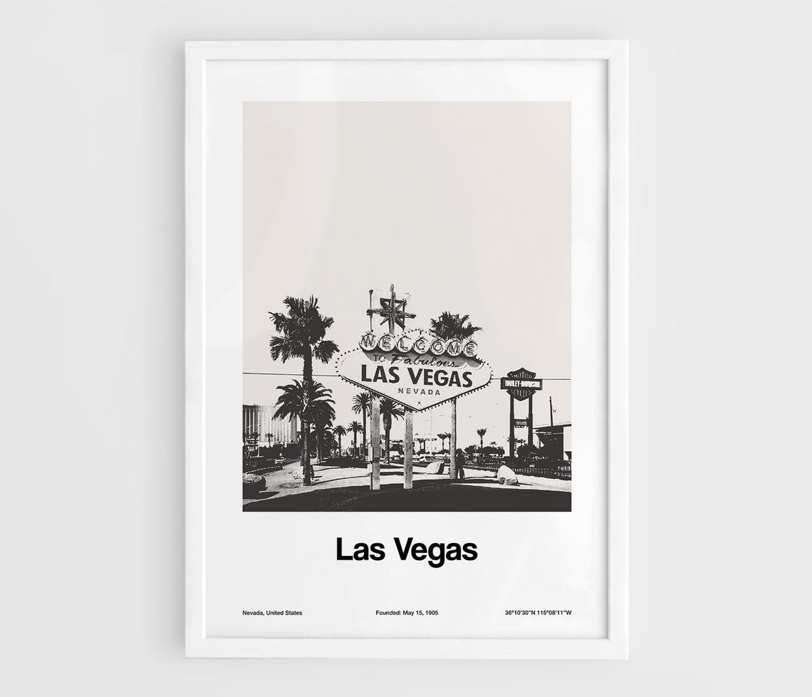 Las Vegas Welcome Sign Minimalist City Print