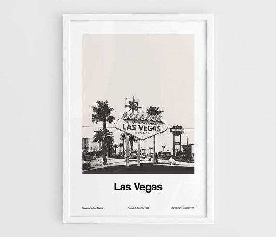 Las Vegas Welcome Sign Minimalist City Print