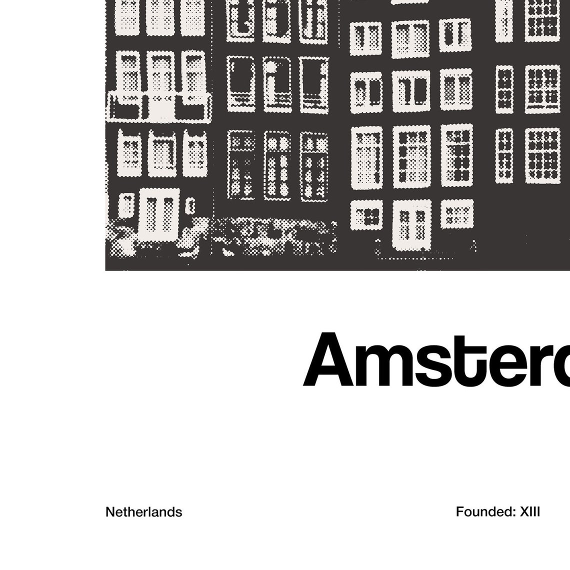 Amsterdam Minimalist Travel Poster, Netherlands Canals - Image 2