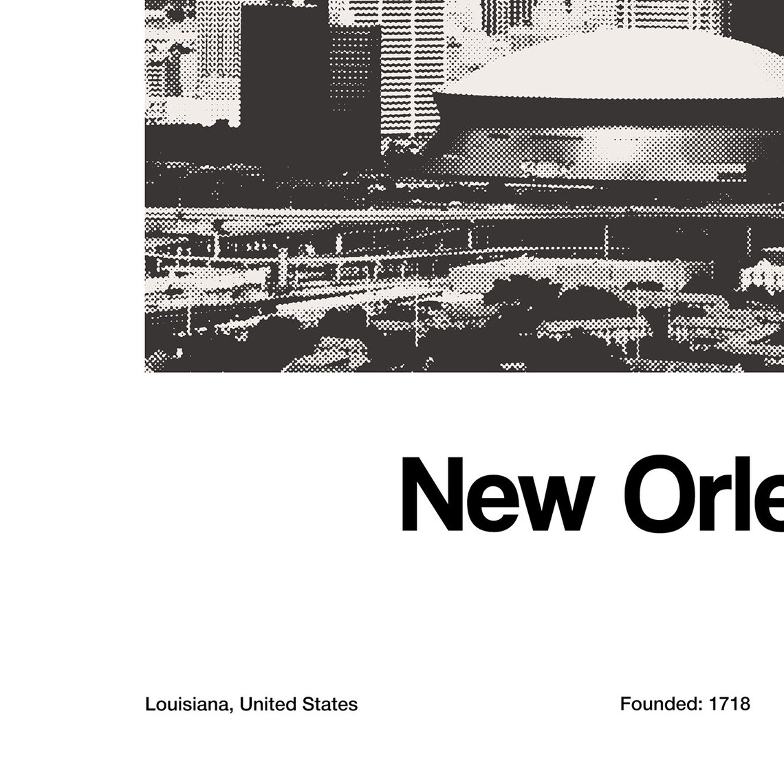 New Orleans Skyline, Minimalist City Art Print - Image 3