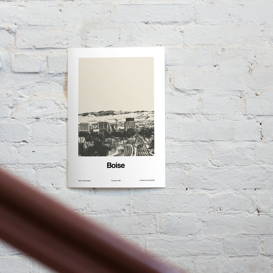Boise Idaho Skyline, Minimalist City Photo Poster - Image 2