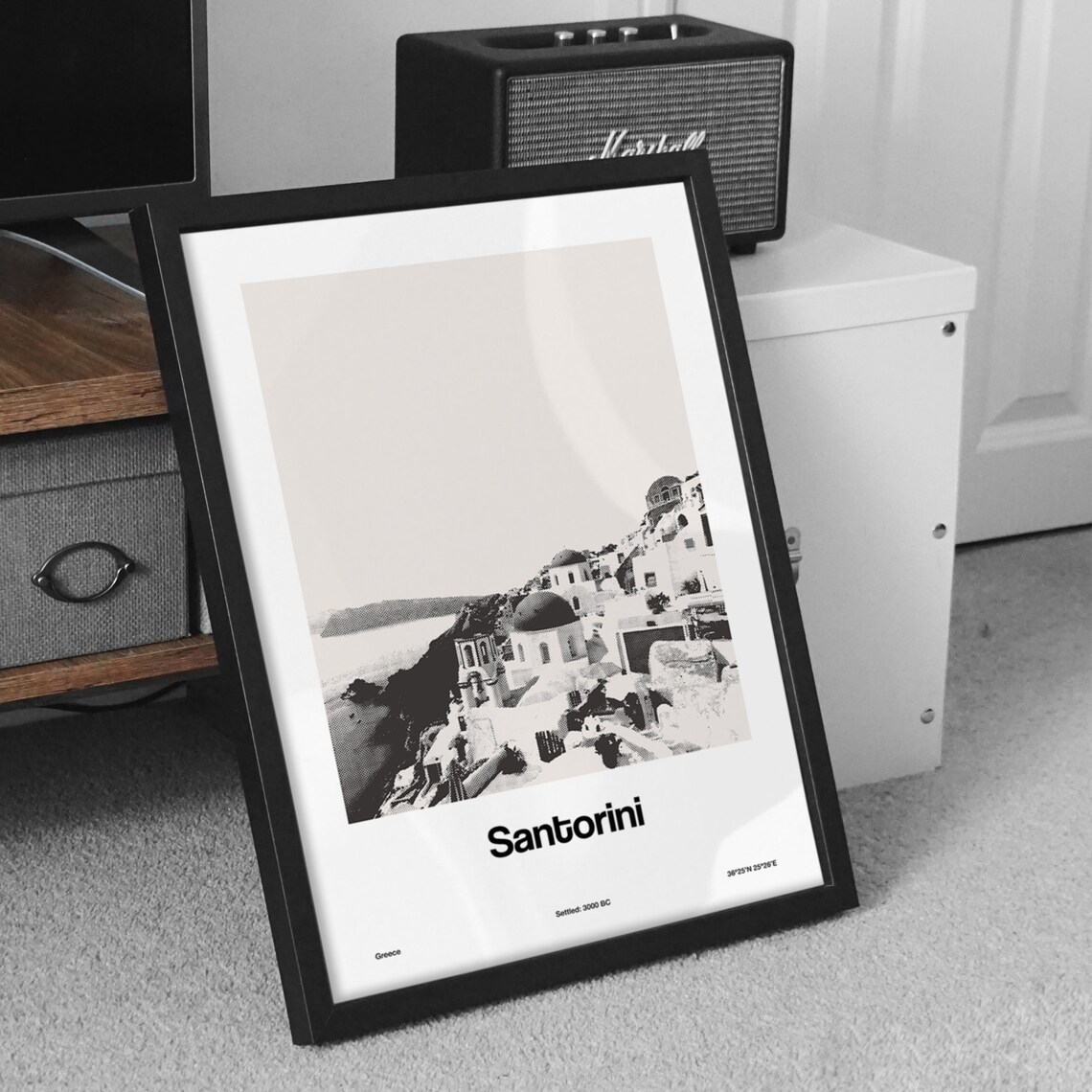 Santorini Skyline Minimalist Travel Poster, Greece - Image 4