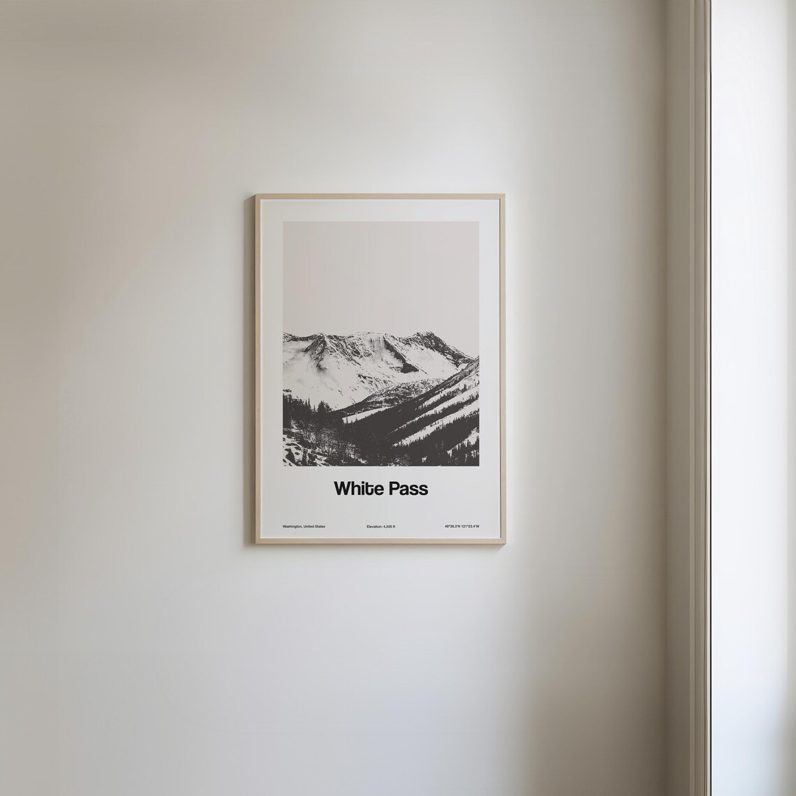 White Pass, Washington State Minimalist Art Print - Image 3