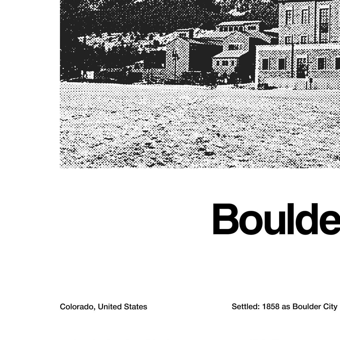 Boulder Colorado Minimalist Travel Poster, Custom Town - Image 2