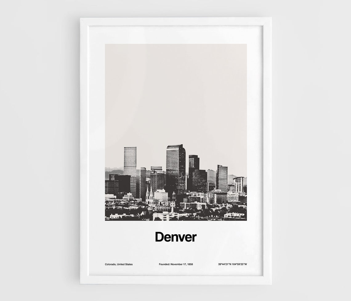 Denver Skyline Art Print, Minimalist Cityscape