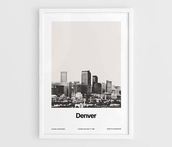 Denver Skyline Art Print, Minimalist Cityscape
