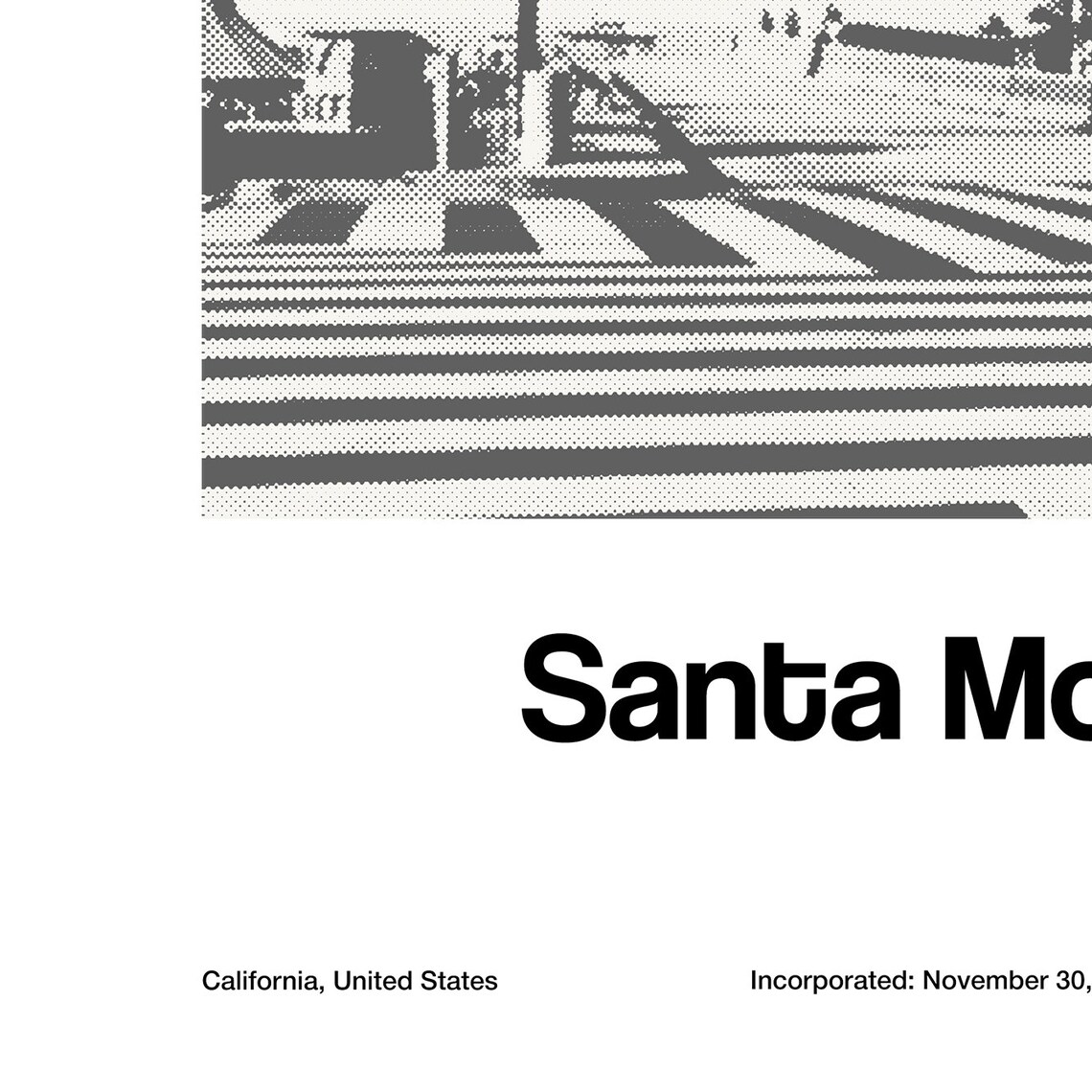 Santa Monica Pier Poster, Minimalist California Print - Image 2