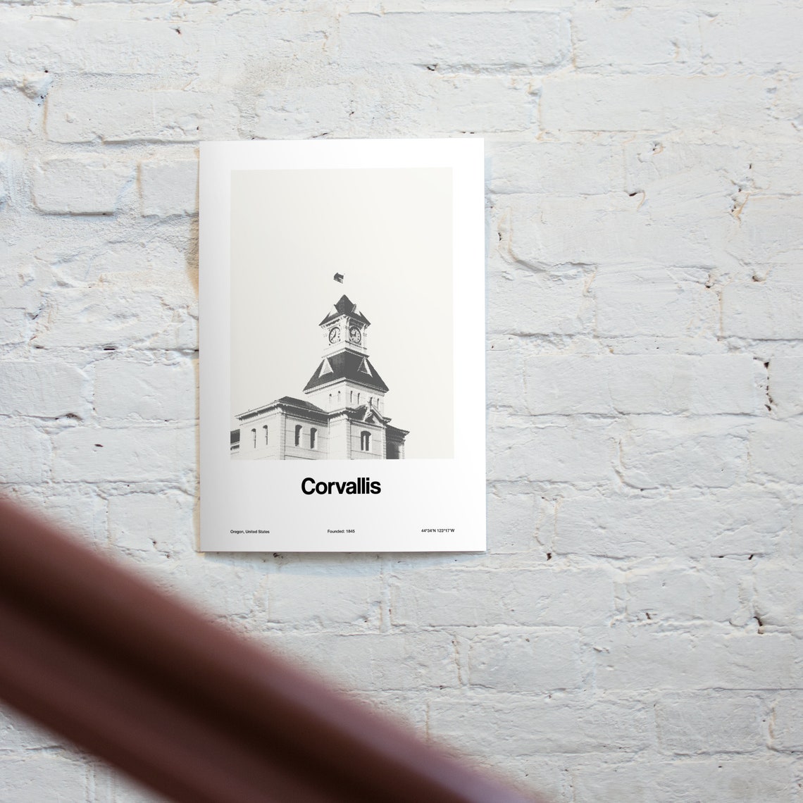 Corvallis, Oregon Minimalist Town Poster Print - Image 3