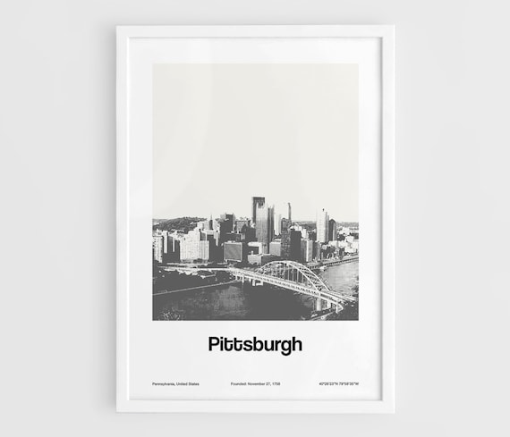 Pittsburgh Skyline, Minimalist Pennsylvania Travel Poster
