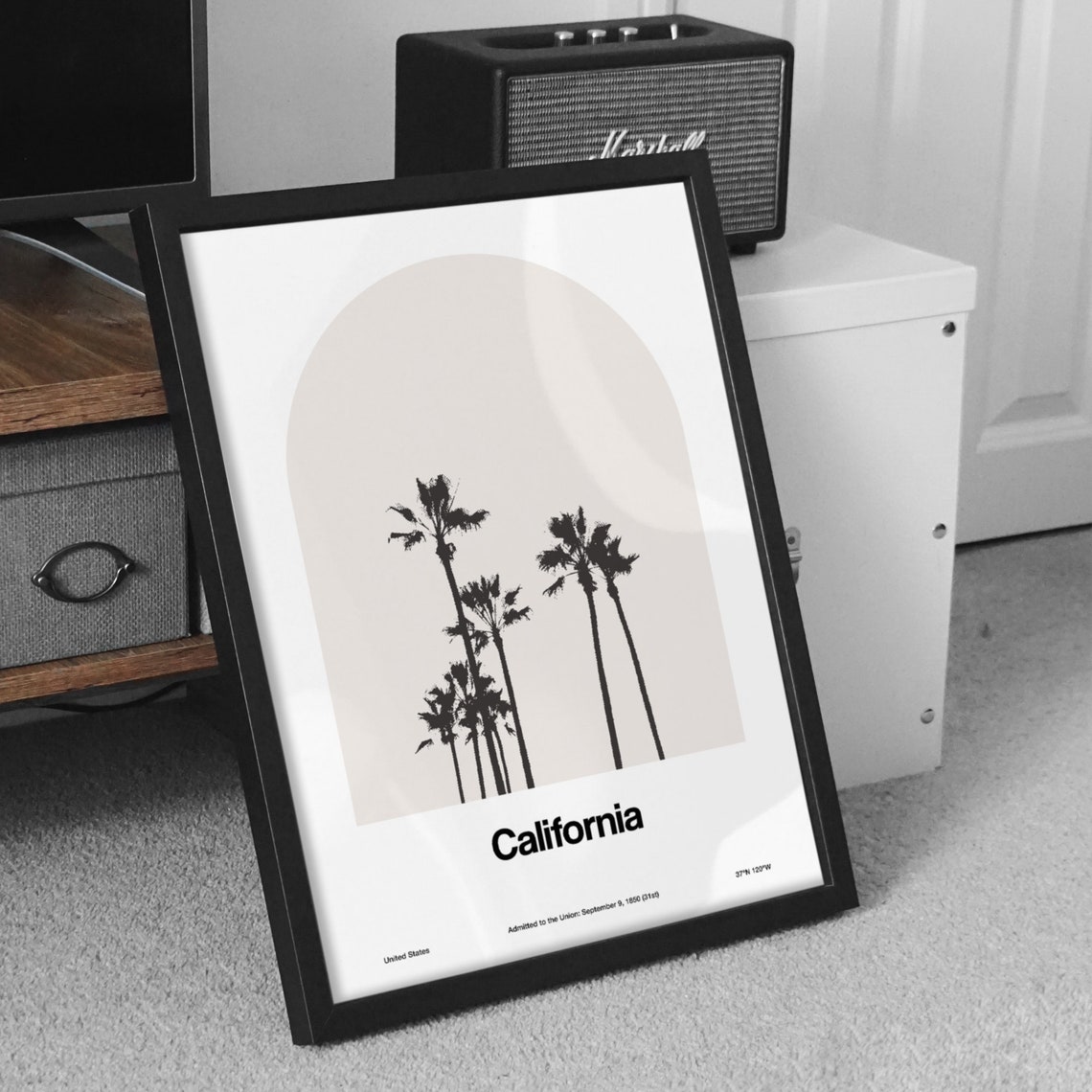 California Palms Minimalist Travel Poster, City Arch - Image 3