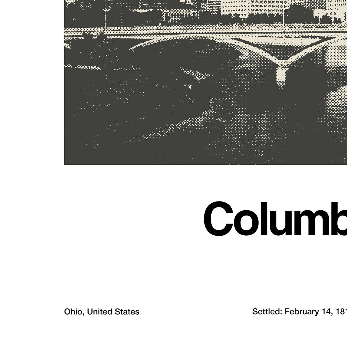 Columbus Ohio Skyline, Minimalist City Art Print - Image 2