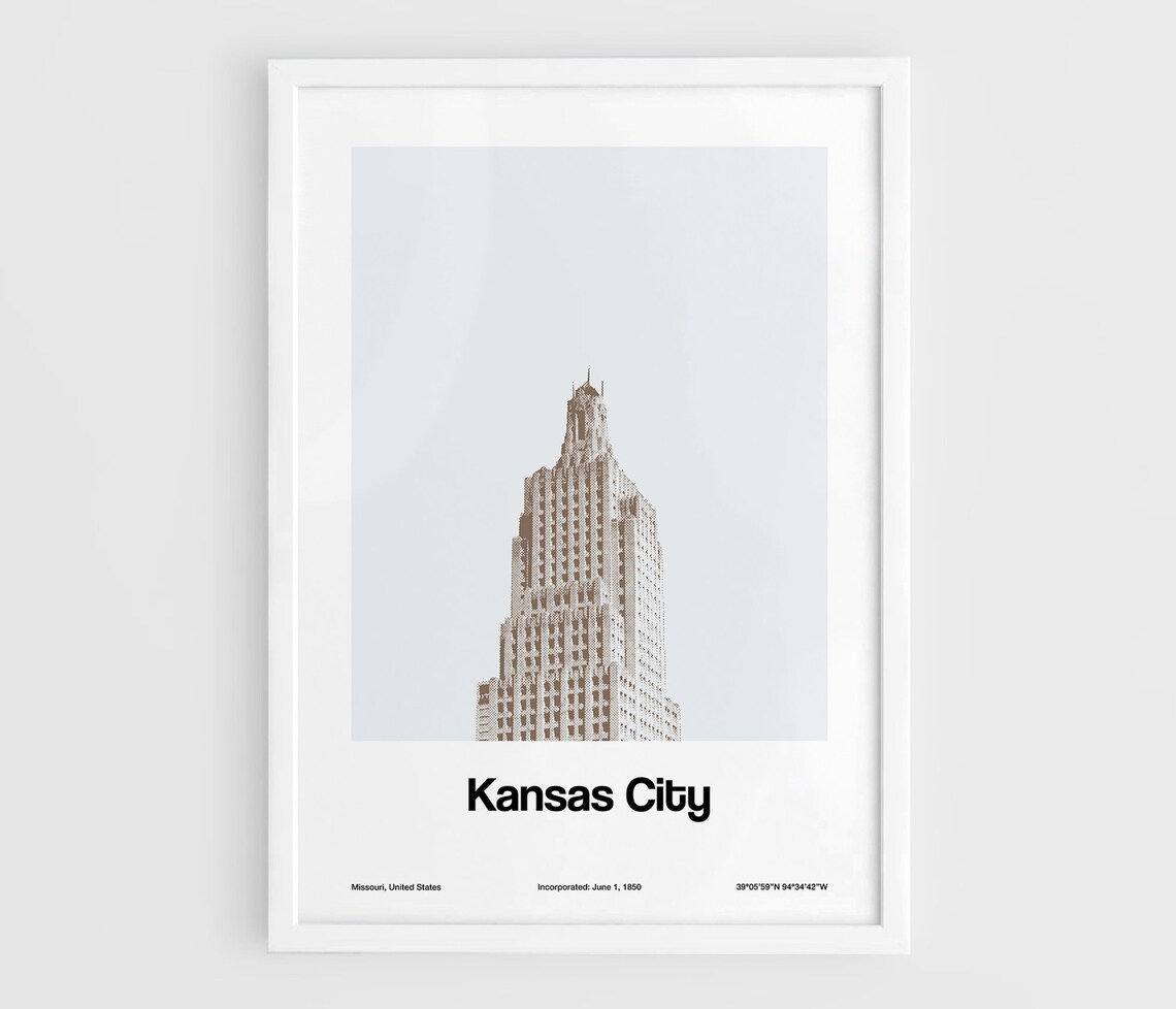 Kansas City Minimalist Skyline, Power and Light Art Print