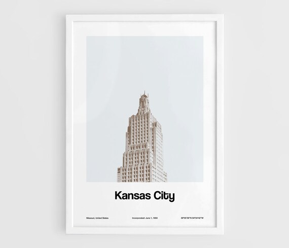 Kansas City Minimalist Skyline, Power and Light Art Print