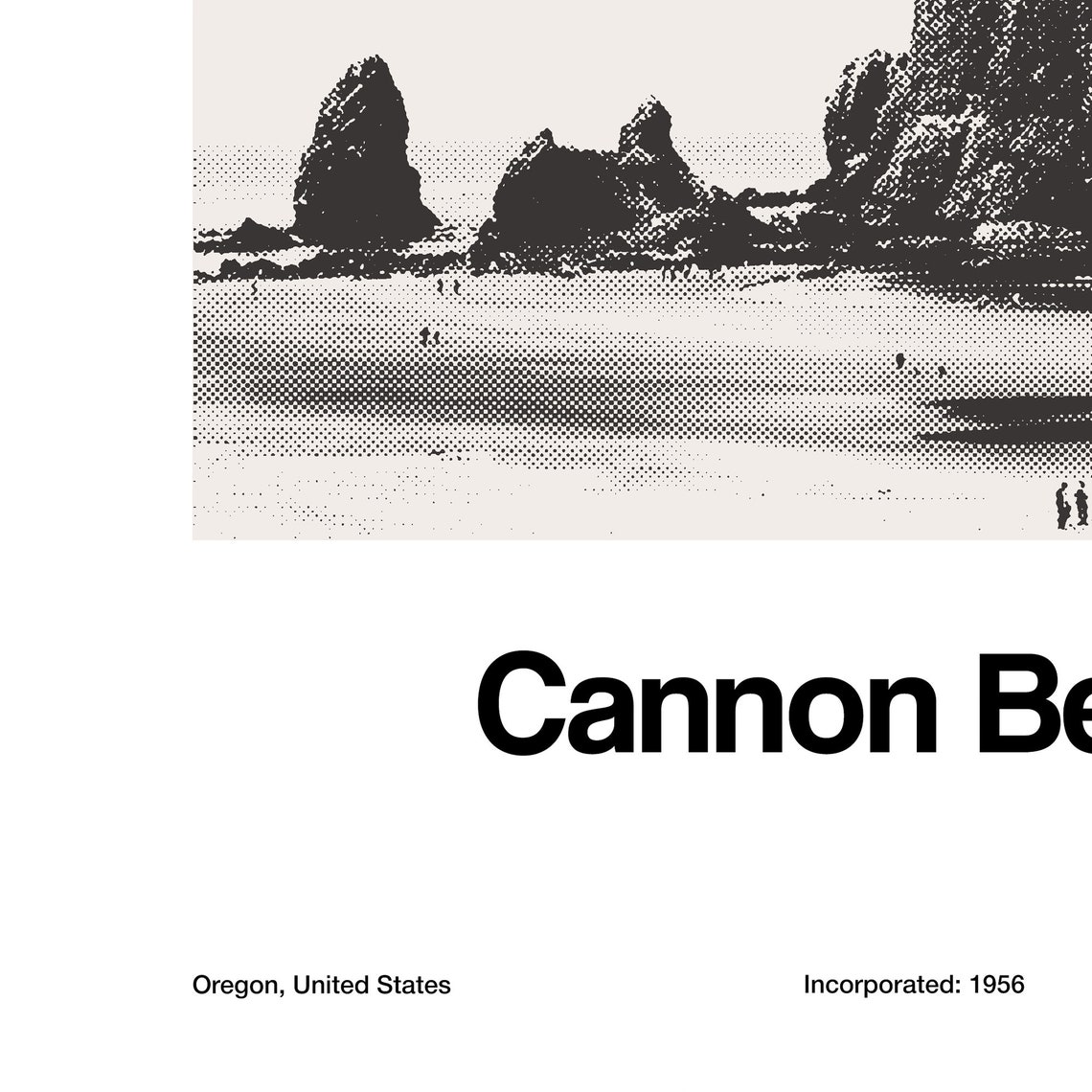 Cannon Beach Oregon Poster, Minimalist Travel Poster - Image 2