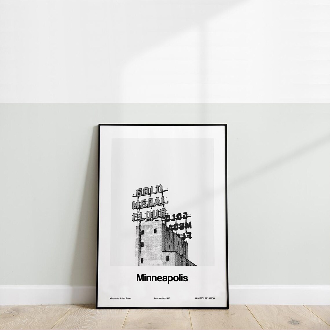 Minneapolis Gold Medal Flour Sign, Minimalist Art Print - Image 3