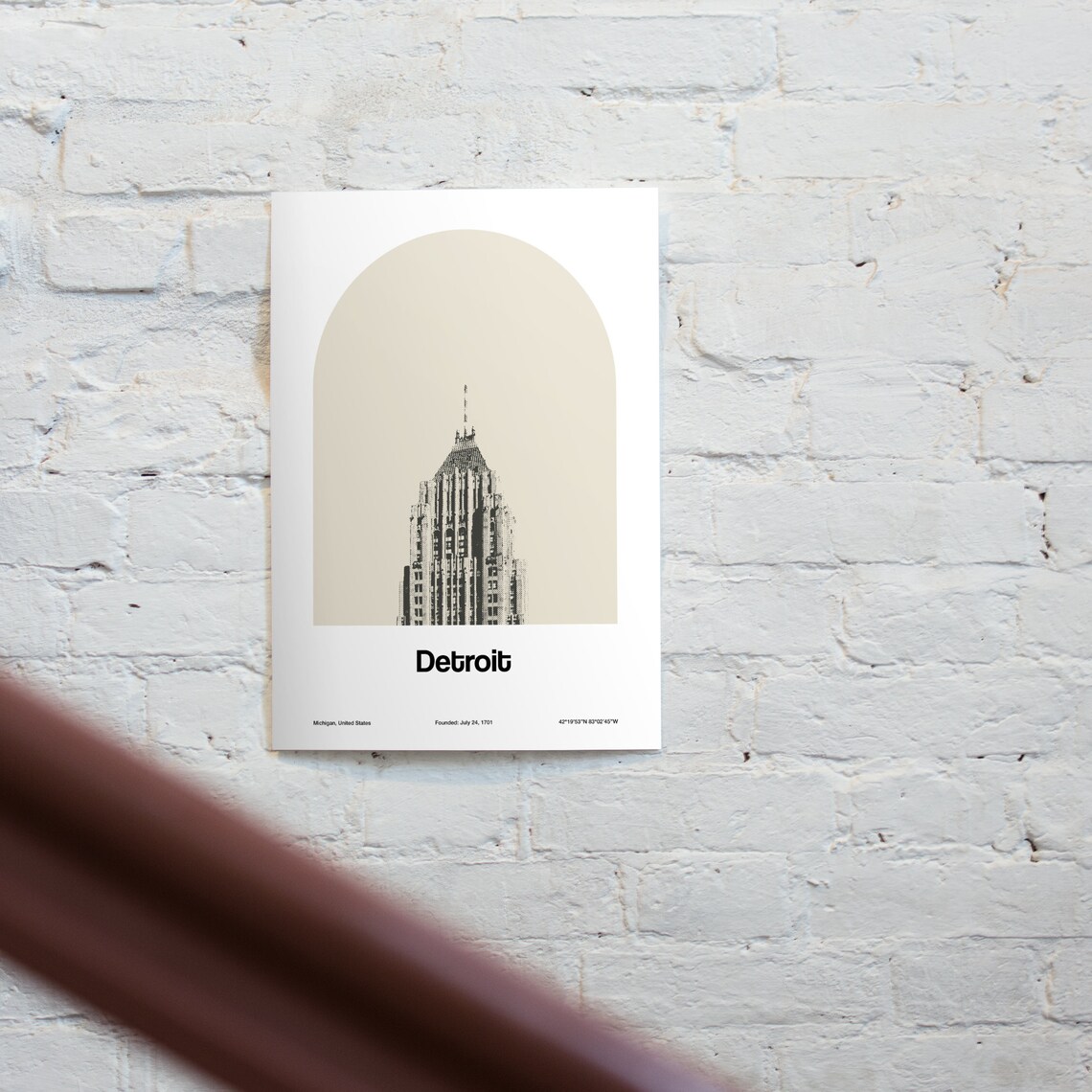 Detroit Art Deco Poster, Michigan City Art Print - Image 2