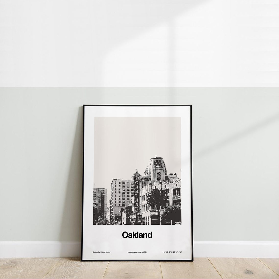 Oakland Fox Theatre, Black and White Minimalist Art Print - Image 3