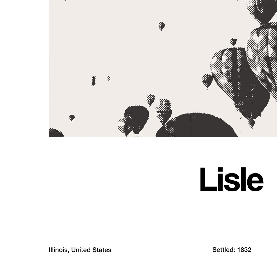 Lisle Illinois Minimalist Art Print, Hot Air Balloons - Image 2