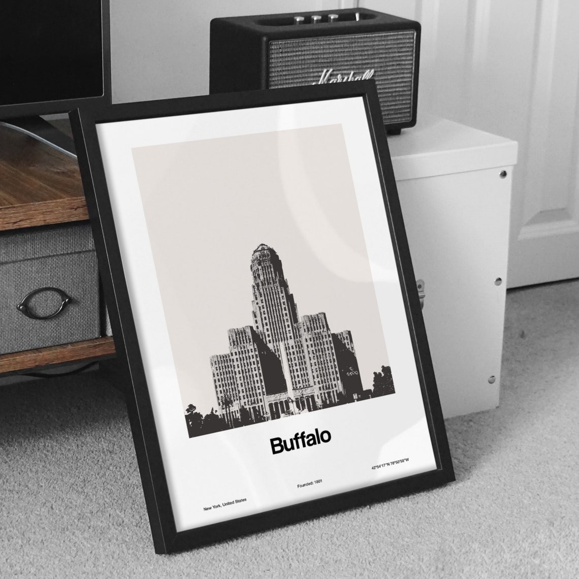Custom Buffalo City Hall Skyline, New York Print - Image 2