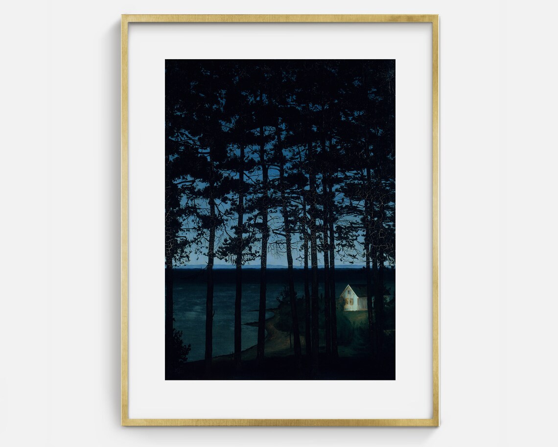 Haunted House Vintage Halloween Creepy Art Print - Image 2