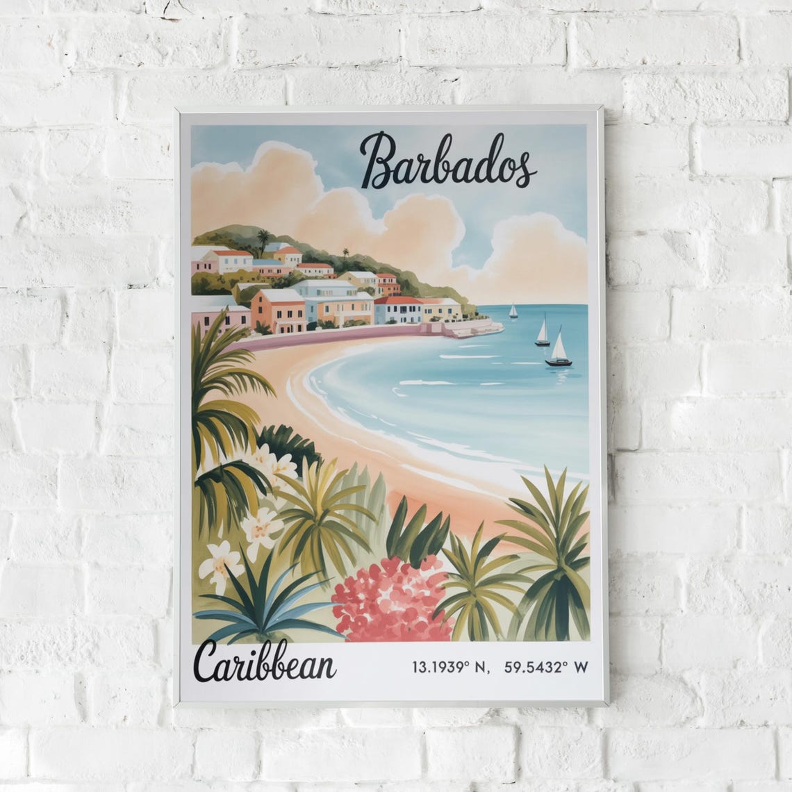 Barbados Vintage Caribbean Travel Poster - Image 5