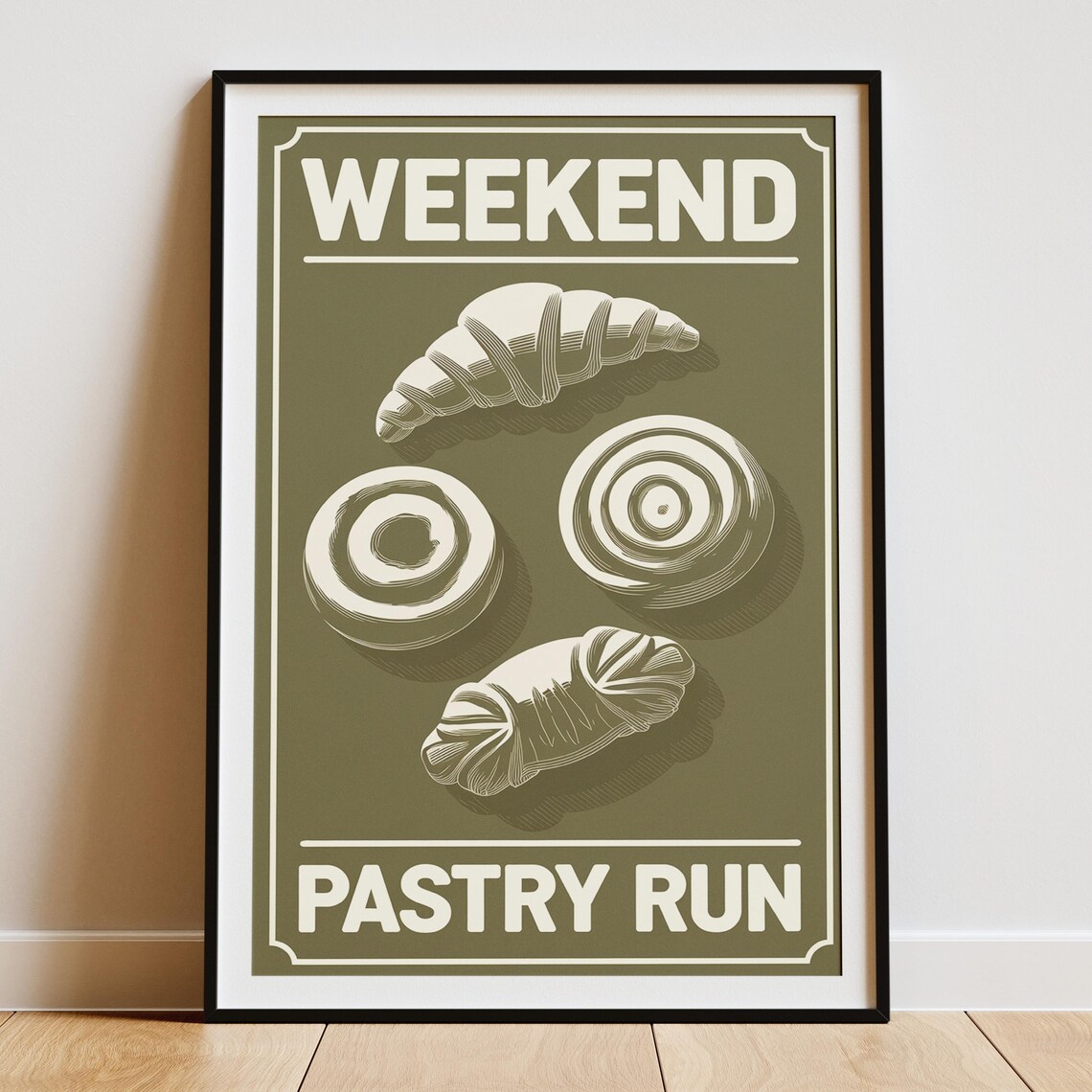Minimalist Croissant Art Print, Kitchen Decor - Image 5
