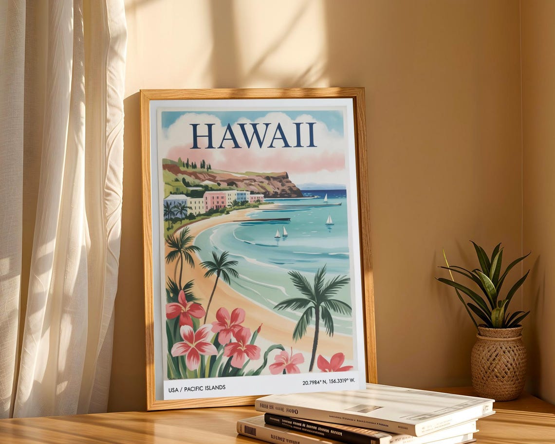Hawaii Travel Poster, Vintage Pacific Islands - Image 6