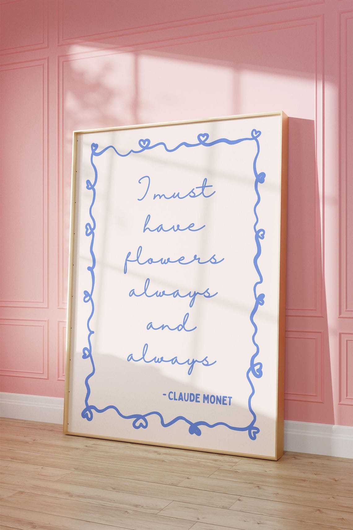 Claude Monet I Must Have Flowers Always and Always Quote Poster - Image 2