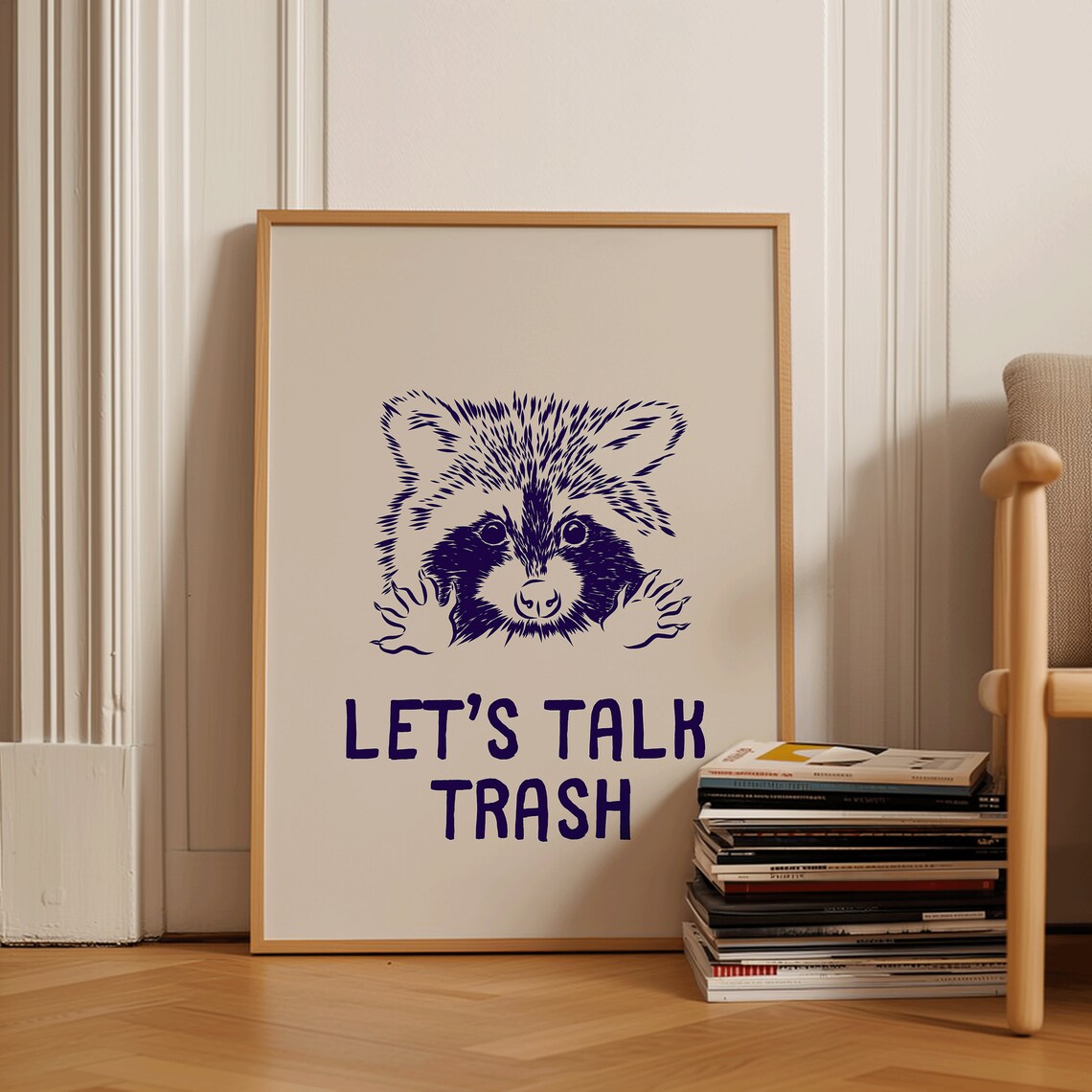 Let's Talk Trash Raccoon Art Print, Funny Poster - Image 2