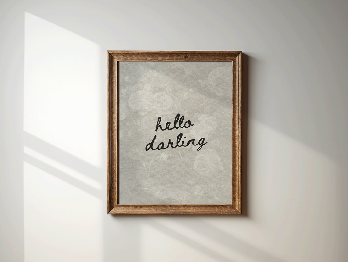 Hello Darling Handwritten Script Elegant Neutral Quote Poster - Image 2