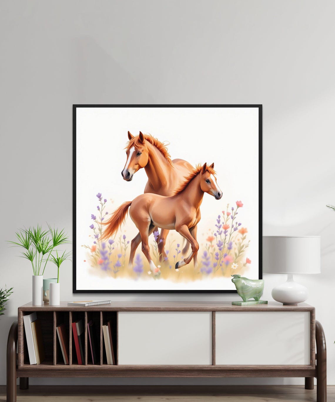Beautiful Horse Wall Art Horse And Foal Print Horse Artwork Animal Paintings Nursery Wall Decor Kids Room Art Pony Art Print