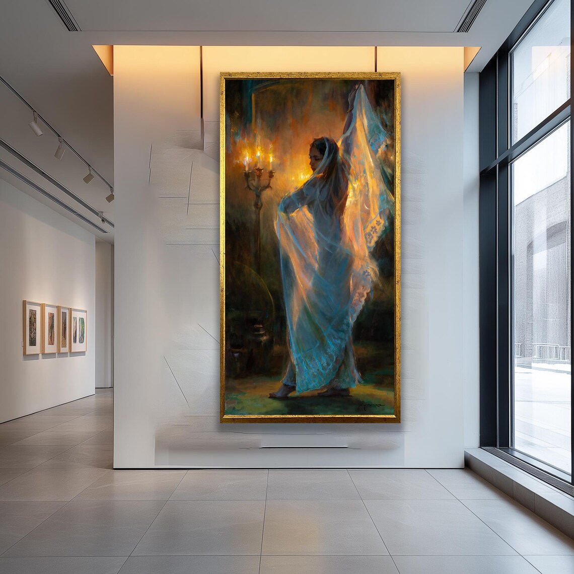 Elegant Flamenco Dancer In Candlelight Spanish Oil Painting Art Poster