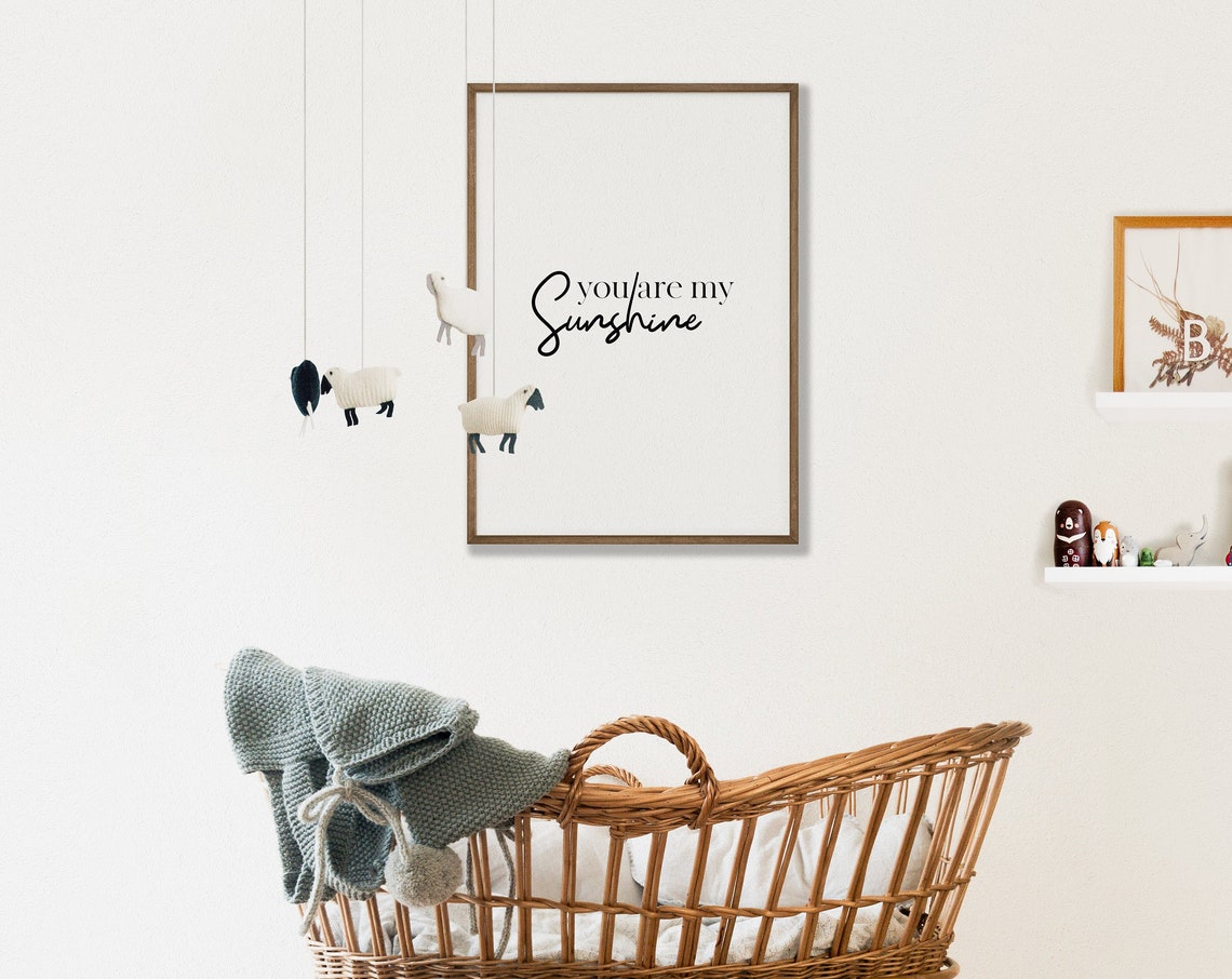Spiritual Wall Art You Are My Sunshine Affirmation Wall Art Nursery Decor Quote Wall Art Baby Room Decor Teen Room Decor Art