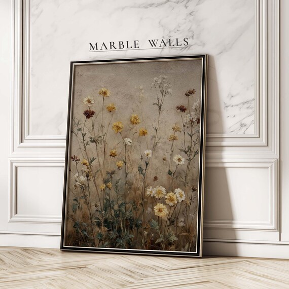 Vintage Wildflower Wall Art Print Antique Floral Poster Abstract Botanical Landscape