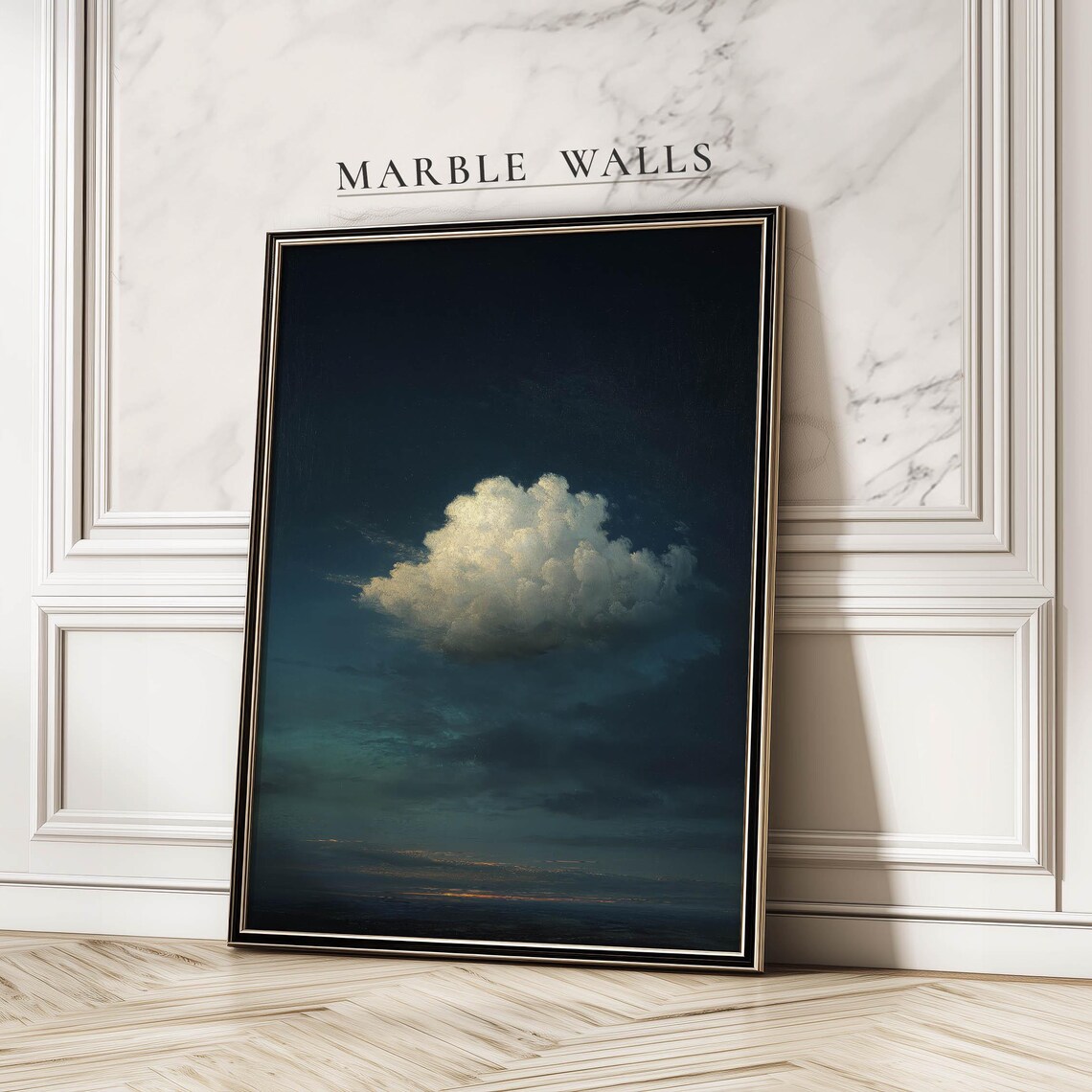 Vintage Nocturne Cloud Poster, Bedroom Wall Decor