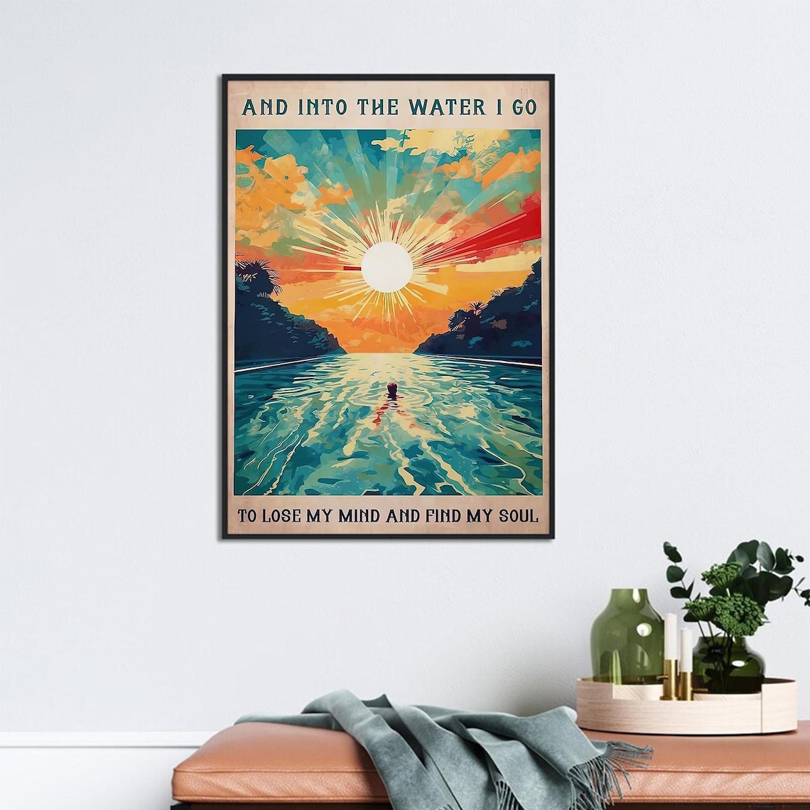 Swimming Girl Vintage Poster Print, Wall Decor - Image 2