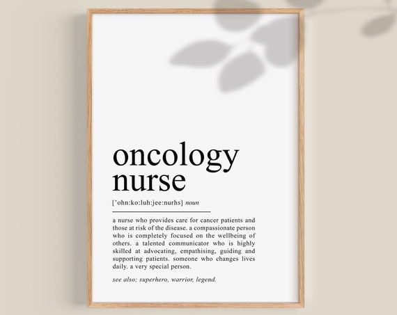 Oncology Nurse Definition Art Print, Thank You Gift