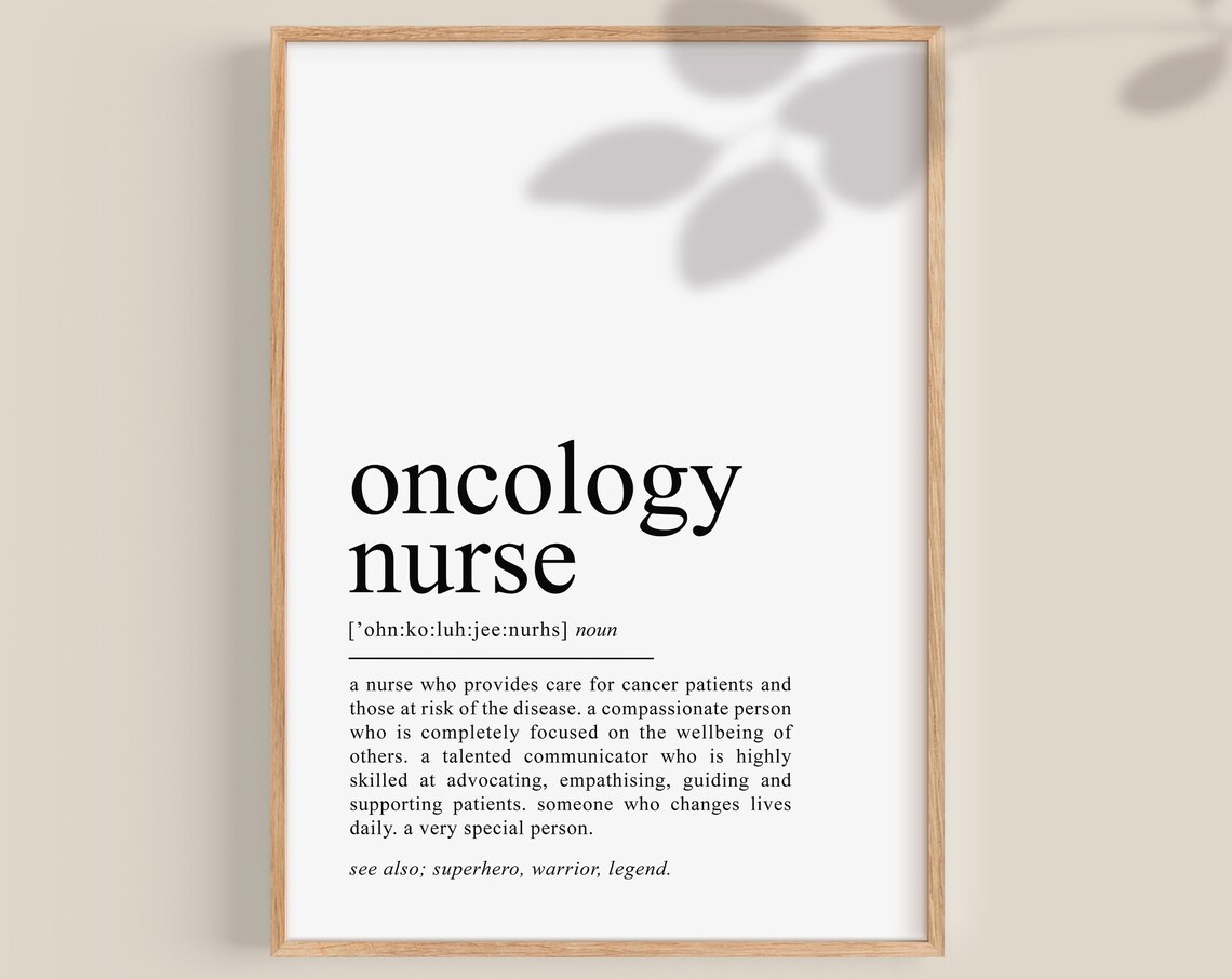 Oncology Nurse Definition Art Print, Thank You Gift