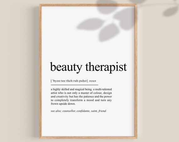 Beauty Therapist Definition, Beauty Salon Decor Art Print