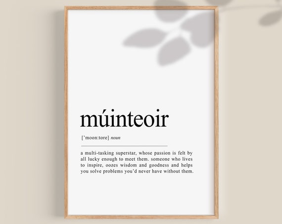 Múinteoir Definition Irish Teacher Gift Art Print