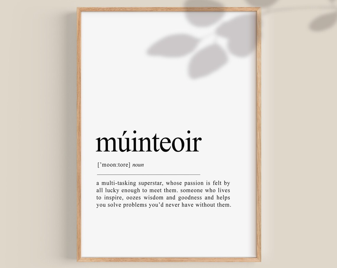 Múinteoir Definition Irish Teacher Gift Art Print
