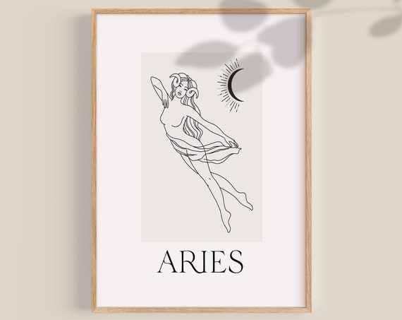 Aries Poster Aries Gift Aries Art Zodiac Gifts Aries Birthday Gift Astrology Gifts Zodiac Sign Wall Art