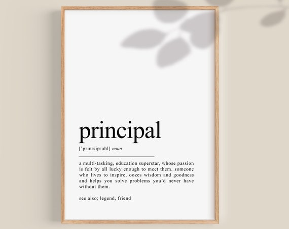 Principal Definition Typography Art Print