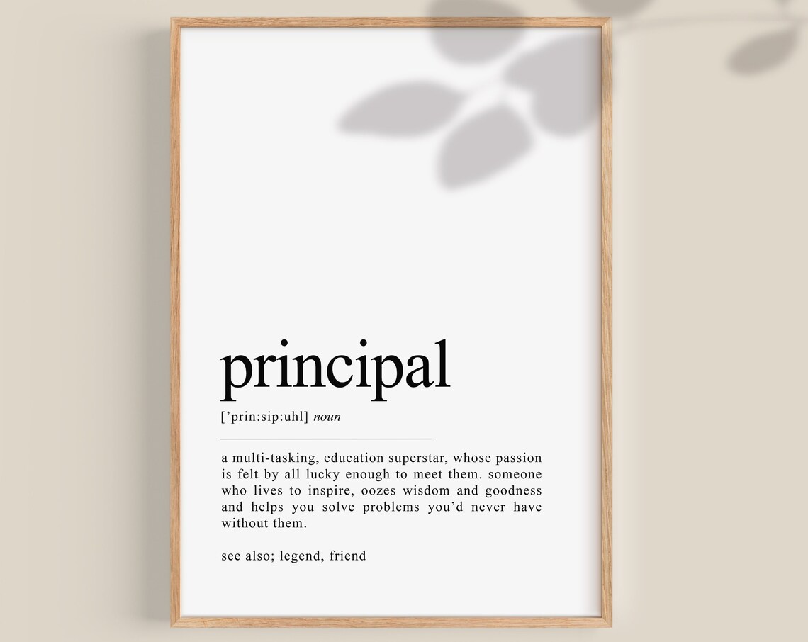 Principal Definition Typography Art Print