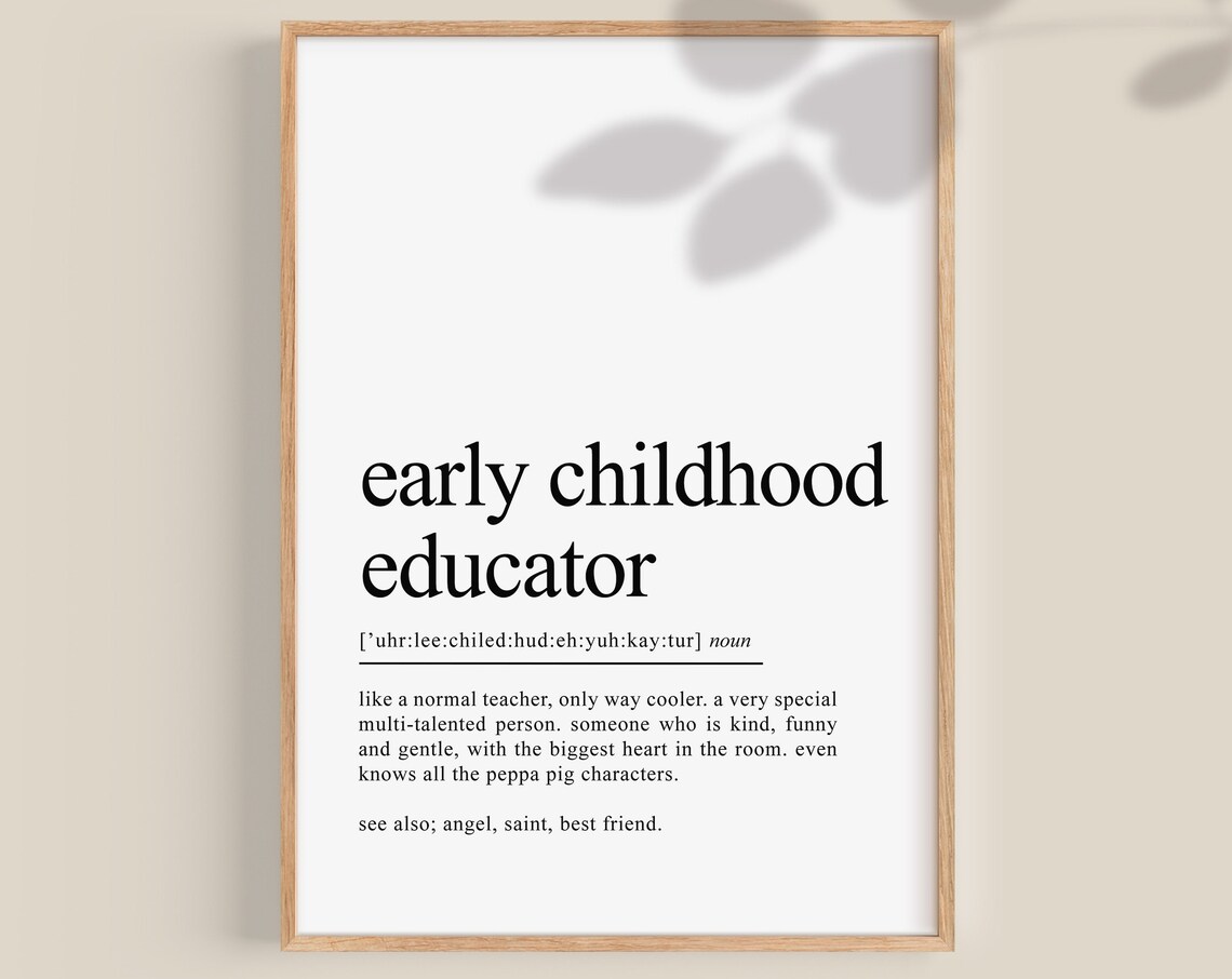 Early Childhood Educator Dictionary Definition Art Print