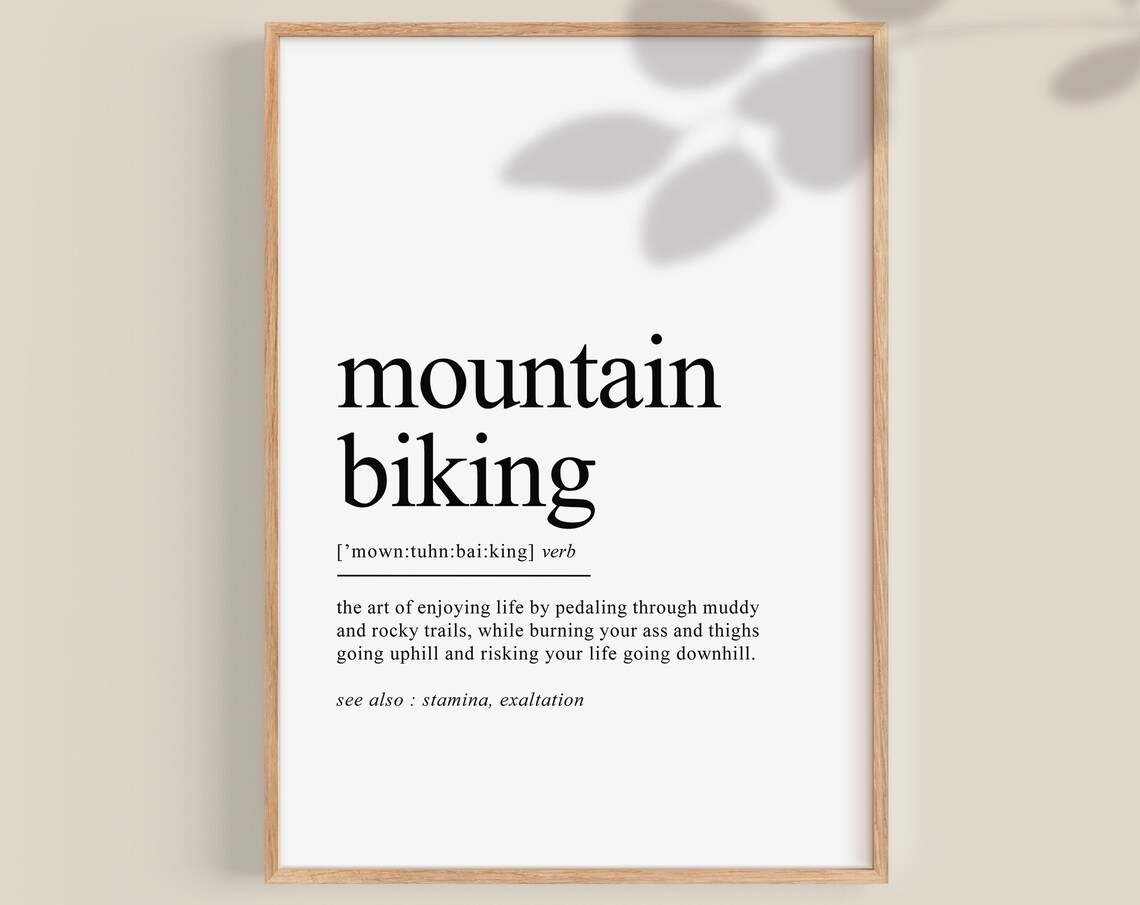 Mountain Biking Definition Poster, Outdoors Art Print