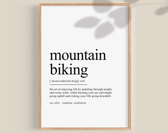 Mountain Biking Definition Poster, Outdoors Art Print